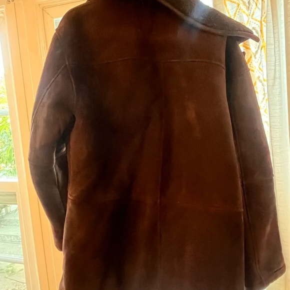 Polo Ralph Lauren Shearling Coat VTG 1987 Suede Leather Dark Brown Medium - Picture 15 of 15